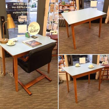 Vintage Mid Century Blue Formica Desk or Small Table