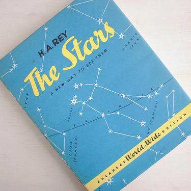 Vintage Star Gazing Book with Two Fold Out Wall Posters, H.A. Rey The Stars: A New Way to See Them ©1970, Star Book for Kids and Adults 