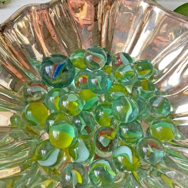Vintage Green, Red, Yellow, Blue Marbles, 34 Pieces // Vintage Kids Games, Marble Collector // Perfect Gift 