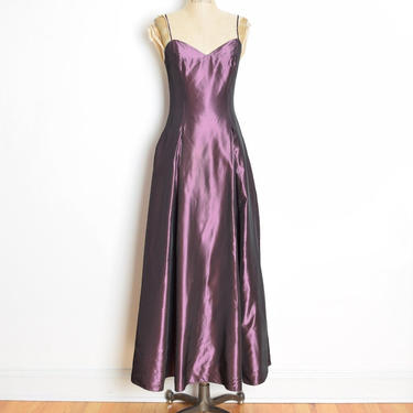 vintage 80s prom dress iridescent purple taffeta goth steampunk party gown S clothing long maxi 
