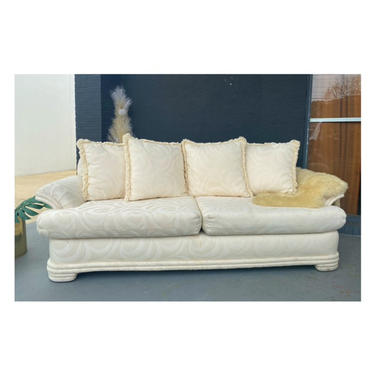 Cream Textured 80s Couch