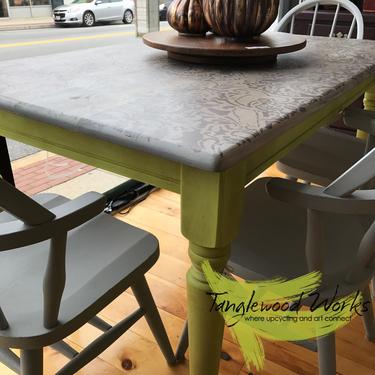 Hand painted dining table and chairs
