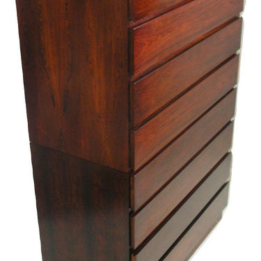 36 Wide Tallboy Brazilian Rosewood Dresser By Arne Wahl Iversen for Vinde Storage Chest MCM Mid Century Eames 