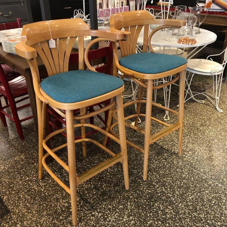                   4 Unique pair of blue seated barstools! $65 each