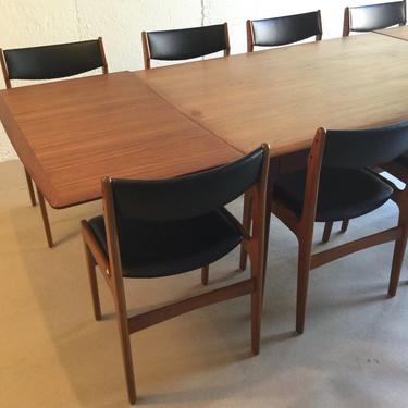 Large 9-foot long Danish Teak Extension (Draw-leaf) Dining Table (Arne Vodder) 