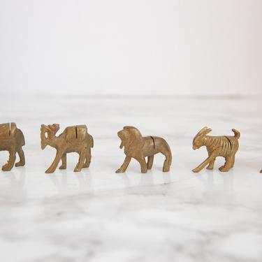 Vintage Brass Animal Set - Mid Century Tiny Brass Animal Figurines - Vintage Nursery Decor by PursuingVintage1