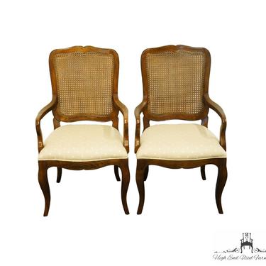 Set of 2 BAKER FURNITURE Country French Provincial Cane Back Dining Arm Chairs 