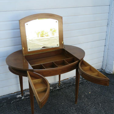 Vintage Writing Desk Vanity Makeup Table With Flip Up Mirror 1441