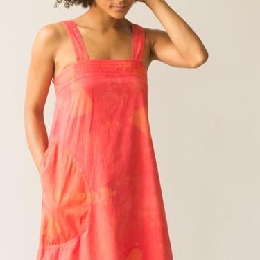 1970s Adini India Cotton Over-Dyed Summer Dress 