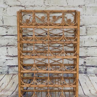 SHIPPING NOT FREE!! Vintage Bamboo Wine Rack 
