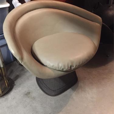 Original Vintage Large Warren Platner Knoll Leather MCM Wire Lounge Chair
