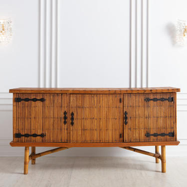 French Bamboo Credenza by Audoux y Minet