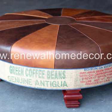 Custom Order - Upholstered  coffee table ottoman 54&amp;quot; diam round 