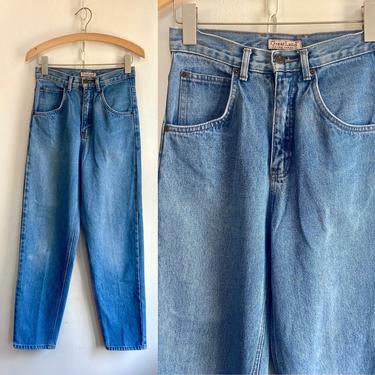 90's Vintage MOM Jeans / HIGH Waisted + TAPERED + Light Wash / Great Lands 
