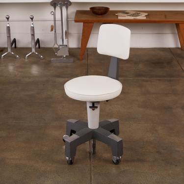 Adjustable Stool with Leather Seat by American Optical