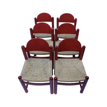 1970s Vintage Charlotte Perriand Style Mid-Century Modern Chairs - Set of 6 