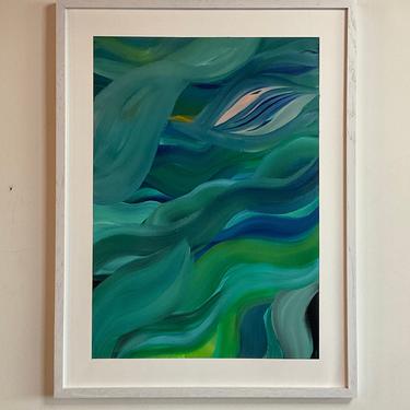 Waves in Acylic Framed by Elizabeth Martinez
