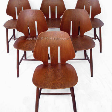6 Danish Modern Dining Chairs 