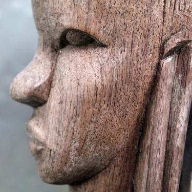Hand-Carved African Folk Art - African Tradition - Braided Hair Wood Figure - Vintage Tribal Art | FREE SHIPPING 