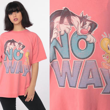 Looney Tunes Shirt TWEETY BIRD Tshirt Y2K Shirt 90s Pink Tee Warner Bros Graphic Tee Vintage 1990s Streetwear Kawaii Extra Large xl 