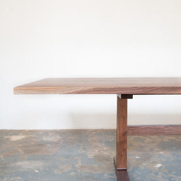 Walnut Trestle Dining Table - Book Matched 