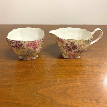 Vintage Lord Nelson Ware Chintz Heather 2750 Sugar and Creamer 
