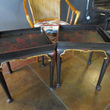 PAIR OF CHINOISERIE ACCENT TABLES