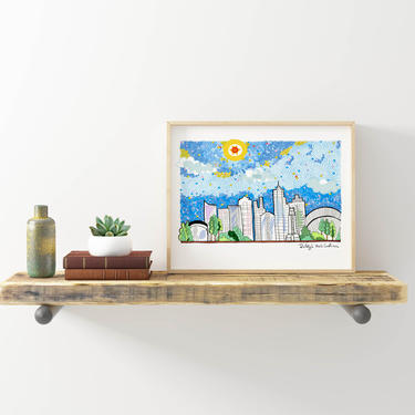 Raleigh, North Carolina skyline | Art print for cubicle decor 