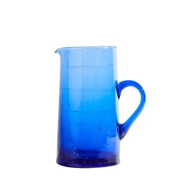 Blue Moroccan Glass Pitcher