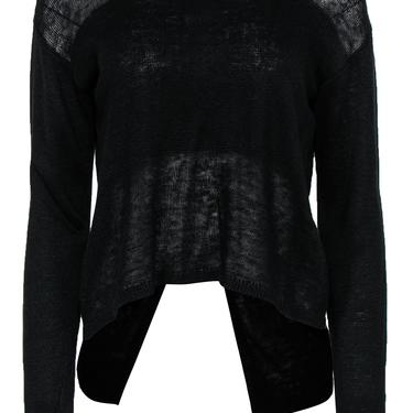 Alice & Olivia - Black Linen Sweater w/ Draped Open Back Sz M