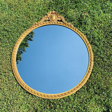Ornate Round Vintage Gilded Mirror 