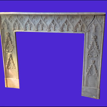 White Marble Mantle  Gothic Style