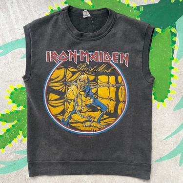 Iron Maiden "Piece of Mind" RARE Vintage Eddie Sweatshirt Vest
