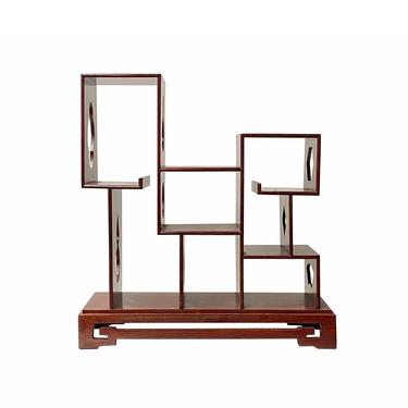 Chinese Brown Mahogany Rectangular Small Curio Display Stand ws1752E 