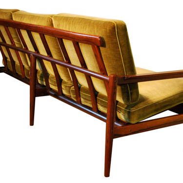 12424 Borge Jensen Designed Mid Century Modern Rosewood Slat Back Sofa, circa 1960