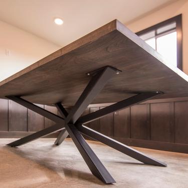 Walnut Conference Table with custom made steel base 