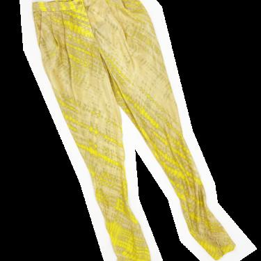 Alexander McQueen 2004 yellow printed silk pants
