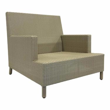 Barbara Barry for Baker McGuire Gray Woven Resin Outdoor Plateau Lounge Chair