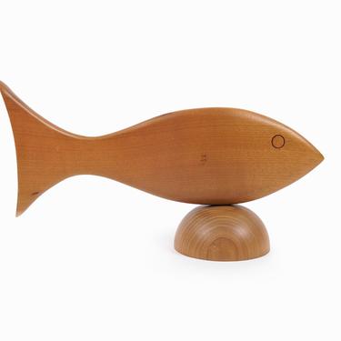 Oregon Myrtlewood Wooden Fish Sculpture 