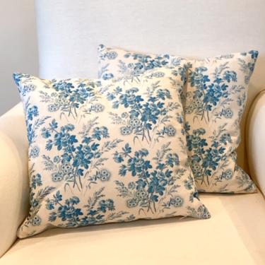 blue floral pillows