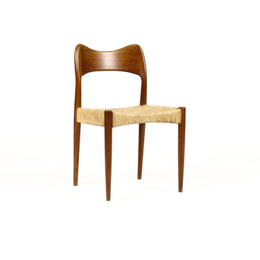 Danish Modern / Mid Century Teak Dining Chairs — Set of 8 — Arne Hovmand Olsen – Rope Seats –  Restoration / Upholstery Included 