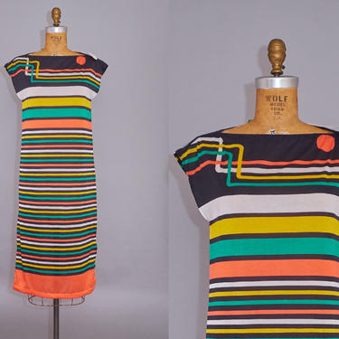 70s Huck-a-Poo Striped Dress with Tags! 