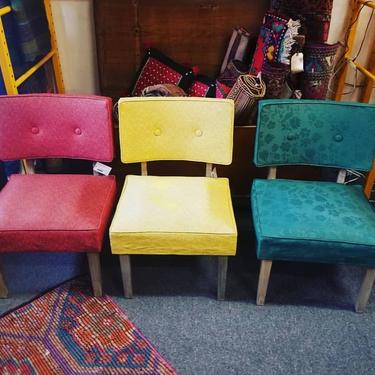 Retro upholstered chairs. $75 each.