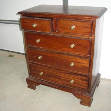 Circa 1950s Mini Chest Mahogany 25 Tall Chippendale ChestStyle