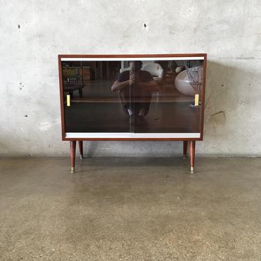 Vintage Mid Century Glass Front Cabinet