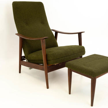 Folke Ohlssen for Dux Reclining Green Wool Chair