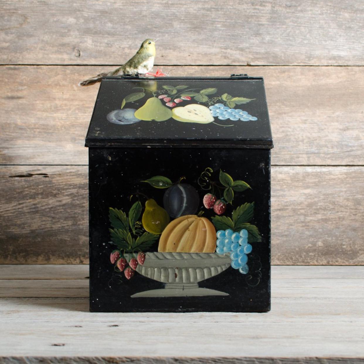 Antique Tole Toleware Tin Deed Document Cash Box | House of Seance ...
