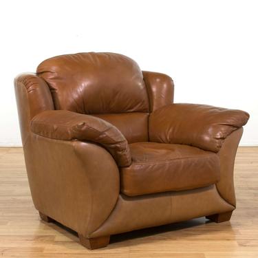 Contemporary Tan Leather Armchair 1