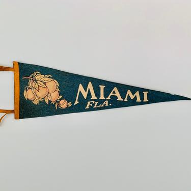 Vintage Miami Florida Souvenir Pennant 