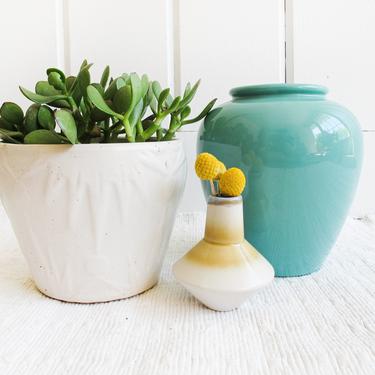 Teal Green Ceramic Glazes West German Vase / Kitchen Utensil Holder 